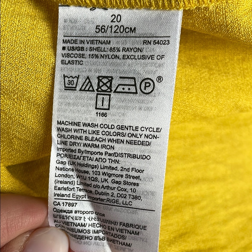 Banana Republic Sun Dress Yellow Sleeveless Dress Size 20 - Picture 4 of 4